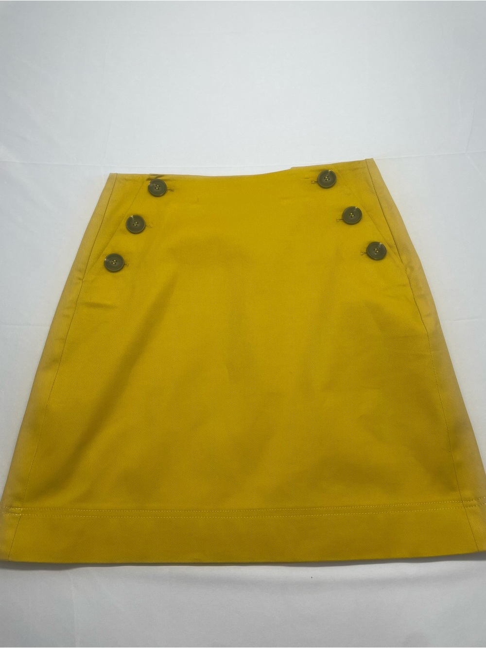 Boden Mustard Yellow A-Line Skirt with Button Accents Size 10R